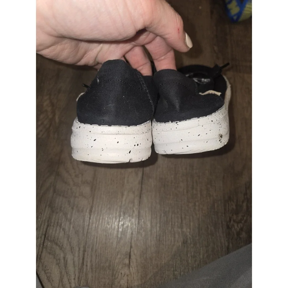 Hey‎ Dude Wendy Youth Linen Black Slip on Western Casual Shoes Kids Sz Y5